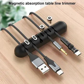 Magnetni Kabel, Držalo za Kabel Organizator Silikonski Kabel USB Navijalec Namizje Urejeno Upravljanje Posnetkov Za Miške Slušalke Žične Organizator