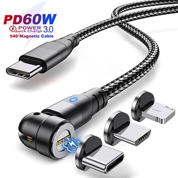 Magnetni USB C Kabel toType C Kabel Hitro Polnjenje 4.0 Spuer Hitro Kabel za Polnjenje PD 60-VATNE Hitro Polnjenje Za Huawei P40 Polnilnik Podatkov