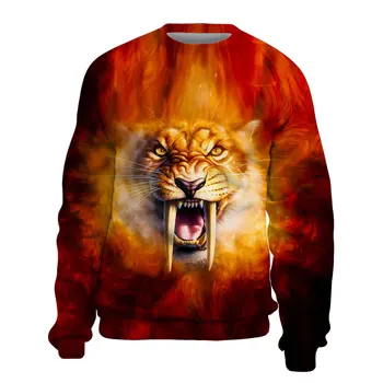 Moda Živali, 3D Grafika, Tiger/lev 3D Tiskanja Hoodies Moda Priložnostne Dolgimi Rokavi Pulover Sweatshirts
