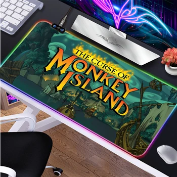 Monkey Island Velik Osvetljen Ustvarjalne Mousepads Igralni Mizi z Led Rgb Design Mouse Pad zelo Veliko Kul Stvari za Svetlobne Table