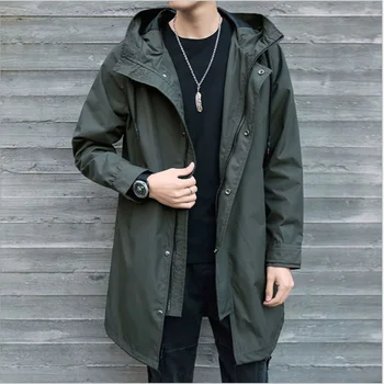 Moške windbreaker srednje dolžine jakno za moške 2022 hooded moška jakna priložnostne plašč plašč