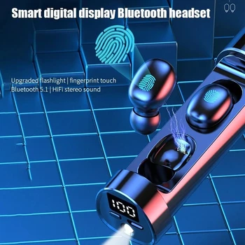 N21 TWS Mini Čepkov Brezžične Slušalke Bluetooth Šport Slušalke Touch Kontrole LED Zaslon V Uho Slušalke Z Mikrofonom Slušni Pripomočki
