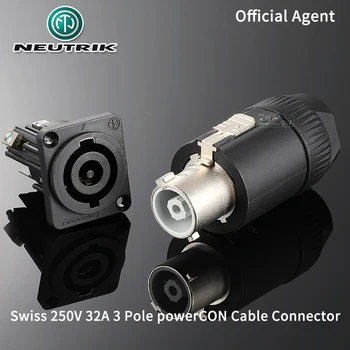 Neutrik powerCON 32 A, 250V 3 Pole Priključek za Kabel, Vtič ali Vtičnico 32A, enofazni, žice za 2,5-6,0 mm2 (AWG14-10) O. D. 8-20 mm
