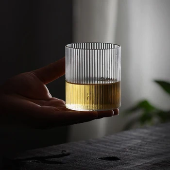 Nordijska Preprostost Valovanje Stekleni Pokal Pregleden Whisky Očala Visoke Temperature, Čaj, Vodo Pijejo Mleko, Sok, Kava, Pivo Pokal