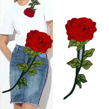 Nov Prihod Rose Cvet Cvetni Ovratnik Sew Obliž Aplicirano Značko Vezenje Obleko Ročno Obrt Ornament Tkanine Scrapbooking