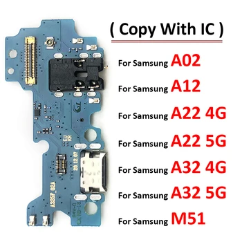 Nov USB Polnilnik Dock Priključek za Polnjenje Vrata Mikrofon Flex Kabel Za Samsung A02 A12 A22 A32 4G 5G M51 Nadomestni Deli