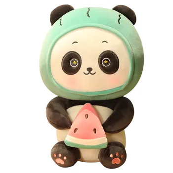 Nove Lepe Risanke Sadje Panda Plišastih Igrač Nosi s Jagode, Lubenica Puhasto Živali Lutka Otrok Ljubitelje Prisoten
