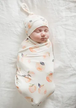Novorojenček Dojenček Turban zamenjave za Malčke klobuk +Swaddle Odejo Fant Dekle Breskev Baby Wrap
