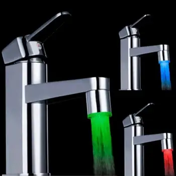 Novosti Design 7 Barve RGB Barvna Lučka LED Vode Sijaj Pipo, Tapnite Glavo Domov Kopalnica Dekoracijo iz Nerjavečega Jekla Pipo za Vodo