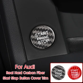 Ogljikovih Vlaken Motor Avtomobila Start Stop kritje Za Audi A4L A5 A6L A7 V3 V5 V7 Q5L Stop Gumb za Zagon Motorja iz Ogljikovih Vlaken