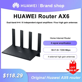 Original WiFi Huawei AX6 WiFi Usmerjevalnik Dual band Wi-Fi 6+ 7200Mbps 4k QAM 8 signala kanala Brezžičnega Usmerjevalnika 2.4 G 5G Huawei AX6