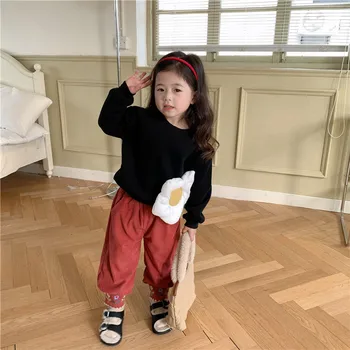 Otroci Oblačila 2022 Jesensko Zimski Pulover S Kapuco Novi Modi Korejski Slog Dekleta Tri Dimenzionalni Cvet Zgosti Dekleta Hoodie