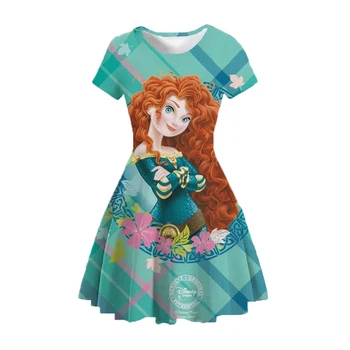 Poletje Otroci Oblačil Pretty Baby Girl Obleke Disney Princesa Merida Kostume Princess Party Obleke 3D Kostum, Obleke