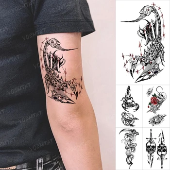 Prenos Nepremočljiva Začasni Tattoo Nalepke Skorpion Kača Pajek Živalskega Črnega Flash Tetovaže Moški Ženske Roke Body Art Ponaredek Tatto