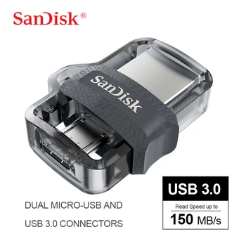 SanDisk USB 3.0 pomnilniški ključek 32 G Visoke Hitrosti Dvojno OTG Pendrive 64 G 128G Pen Mini Disk 256GB Pomnilniški Ključek USB-Napravo za Shranjevanje