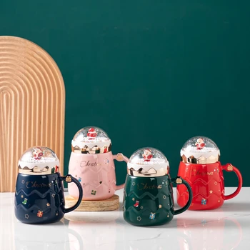 Santa Claus Mikro Krajine Keramični Kreveljiti S Pitno Pokal Zajtrk Mleko Pokal Skodelico Kave Domači Kuhinji Drinkware Božični Okraski