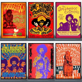 Slavna Pevka Rock Jimi Hendrix Glasbene Legende Vintage Photo Art Platno Slikarstvo Poster Tiskanje Steno Umetnosti Slikarstva Sobi Doma Dekor