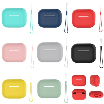 Soild Barve Slušalke Zaščitna torbica z Visi Vrv Anti-padec Silikonski Slušalke Rokav Samo za Airpods Pro 2