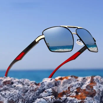 sončna očala Aluminija Moške Polarizirana sončna Očala Leče blagovne Znamke Design Templjev sončna očala Premaz Ogledalo Očala Oculos de sol 7719