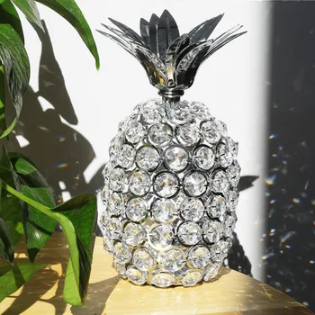 Sparkly Kristalno Kroglice Ananas Stekla Sadje Ornament Ročno izdelane Figurice Home Office Dekor Ananas Kip za Poroko Otroci Darilo