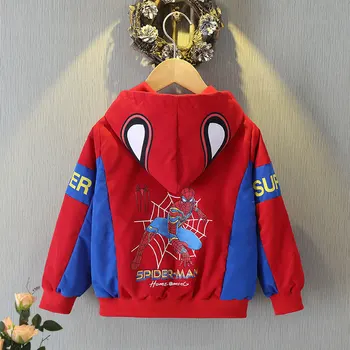 Spiderman Baseball Jopiči Dekleta Fantje Pomlad Jesen Otroci Šport Hooded Coats 2022 Moda Otroci Disney Oblačila za 1-6Y 0