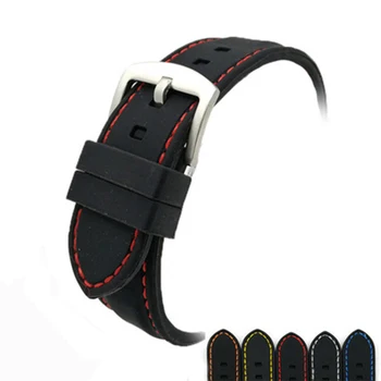 Splošni Watchband Silikonske Gume Watch Trak Trakovi Nepremočljiva 20 mm 22 mm 24 mm 26 mm Ure Pasu Zamenjava Zapestnica Dodatki