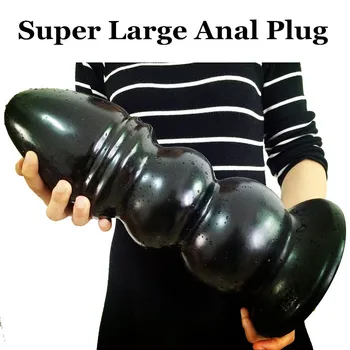 Super velik velik Analni Čep Silikonski Vibrator brez vibracij Black Anus anal Masaža dilator Erotično Sex igrača velikan analni vibrator butt plug