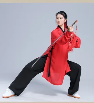Tai Chi Oblačila Wushu Oblačila Kung Fu Obleko Borilnih Veščinah, Je Enotna Hanfu Slog Dolge Rokave Dihanje 2022 Nov Slog