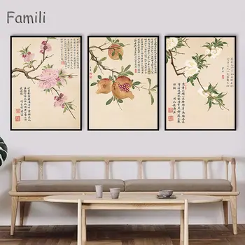 Tradicionalna Kitajska Platno Stensko Slikarstvo Umetnost Cvet Plakatov in Tiskanje brez okvirja Bambusa Slike za Dnevni Sobi Doma Dekor