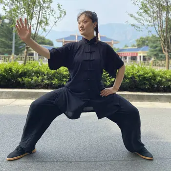 USHINE Unisex Tradicionalna Kitajska Obleka 6 Barve, Dolg Rokav Wushu TaiChi KungFu Enotno Tai Chi Uniforme Uveljavljajo Oblačila