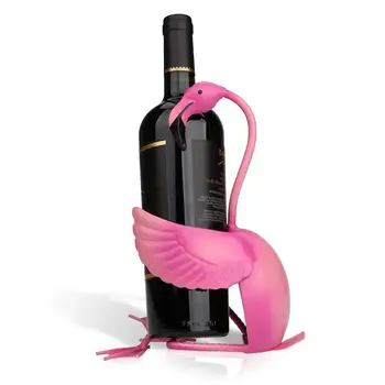 Ustvarjalne Flamingo Vino Imetnik Vino Police Kovinske Skulpture, Praktično Kiparstvo Začetni Dekoracijo Notranjosti Vino Stojalo Obrti