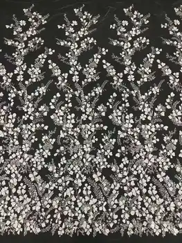Visoko kakovost poroka / obleko zasnovo Tkanine crystal tiste kroglice vezenje francoski očesa preja bež tkanine, čipke obleko poročno fab