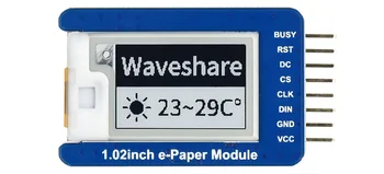 Waveshare 1.02 palčni zaslon E-Ink zaslon modul, 128*80 resolucijo,črna/bela dual-barve, SPI vmesnik,z embedded controller