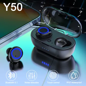 Y50 TWS Bluetooth Slušalke Brezžične Slušalke Stereo Gaming Slušalke Športne Nepremočljiva Bas V Uho Čepkov