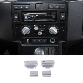Za 2004-18 Land Rover Defender 90 110 aluminij zlitine srebra avto styling klimatska naprava prilagajanje glasnosti gumb za kritje avtomobilski deli