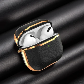 Za Airpods Pro 2 Primera S Kavljem Črno Zlato, Galvanizacija Slušalke Primeru Slušalke Cover Za Apple Air Pod 3 Pro 2. Generacije