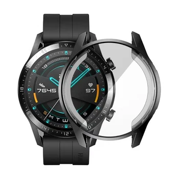 Zaslon Patron Primeru za Huawei Watch GT2 GT 2 46MM / 42MM Kritje Mehko TPU Prekrita Zaščitni Okvir Anti-Scratch Odbijača Lupini