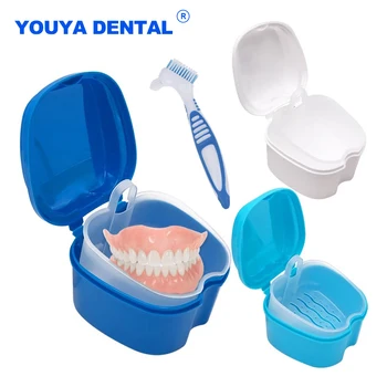 Zobni Umetnih Zob Škatla Za Shranjevanje Zob Kopel Primeru Posodo Plastičnih Umetnih Zob Ustno Higieno Organizator Usta Stražar