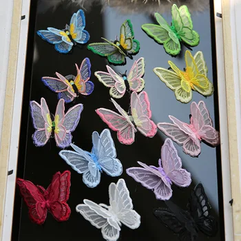 Čipke metulj lucency gaza vezenje tkanine, železo na obliž diy dekoracijo obliži, oblačila in pribor metulj aplicirano