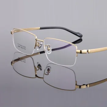 širina-155 ultra lahka Čistega titana okviri Velik obraz poslovni človek kratkovidnost pol-rim moški očala okvirji 8911eyewear