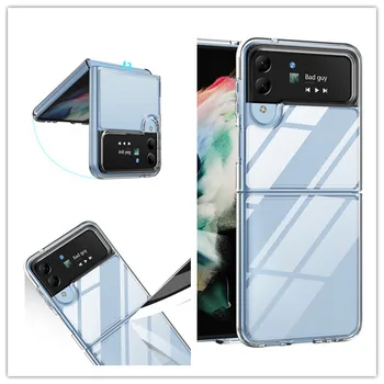 Šok Dokaz Jasno, Ultra Tanek PC Ohišje za Samsung Galaxy Ž Flip 4 5 G medije flip4 Flip3 Flip 3 Anti-Knock Telefon Vrečko Primerih