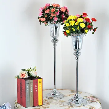 10 KOS Kovinski svečniki Cvetje Vaza Svečnik Cesti Vodi Candelabra Centerpieces Poroko Porps Božični Okraski 1
