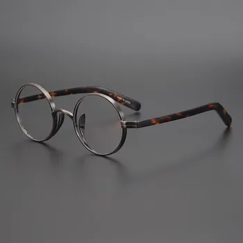 Japonska Ročno Titana Krog Okvir Letnik Moški Očala Super Lahka Majhen Obraz, Očala Ženske Visoka Kratkovidnost Oculos 1