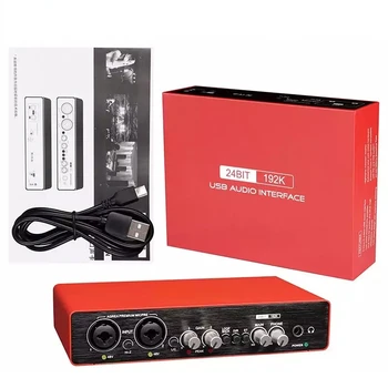 Micfuns UC22 2-Kanalni 24bits 192kHz USB kombinirani priključek XLR Audio Vmesnik Mešalnik DJ Console Zvočno Kartico za Youtube Snemanje Glasbe Podcasting 1