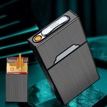 Novih 20 Palice 5.5 Fine Cigaret Cigareta Primeru Lažji USB Polnilne Volfram Žice, Magnetni Vžigalnik za Cigarete Primeru 1