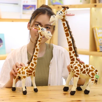 Smešno Resničnem Življenju Žirafa Plišastih Igrač Srčkan Polnjene Živali, Lutke Mehko Simulacije Žirafa Doma Dekor Darilo Za Rojstni Dan Otroci Igrače 1