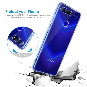 Ultra Tanek Bumper Telefon Primerih za Huawei Honor Prikaz 20 V20 View20 HonorV20 Pregleden TPU Silikon Mehko Jasno, Zadnji Pokrov Fundas 1