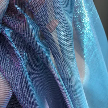 Laser Čarobno Preliva Modra Vijolična Očesa Preja Oblikovalec Tkanine, Barve, Perspektive Obleko Ustvarjalne Tkanine 2