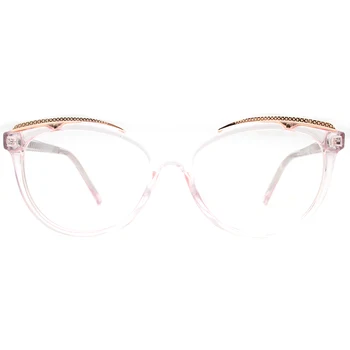 S2855E Ženske, Kovin, Plastike Modni Očala Krog Letnik Optičnih Očal Okvir 2