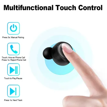 Y50 TWS Bluetooth Slušalke Brezžične Slušalke Stereo Gaming Slušalke Športne Nepremočljiva Bas V Uho Čepkov 2